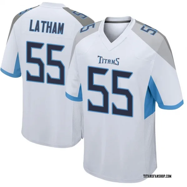 Men's JC Latham Tennessee Titans Game White Jersey