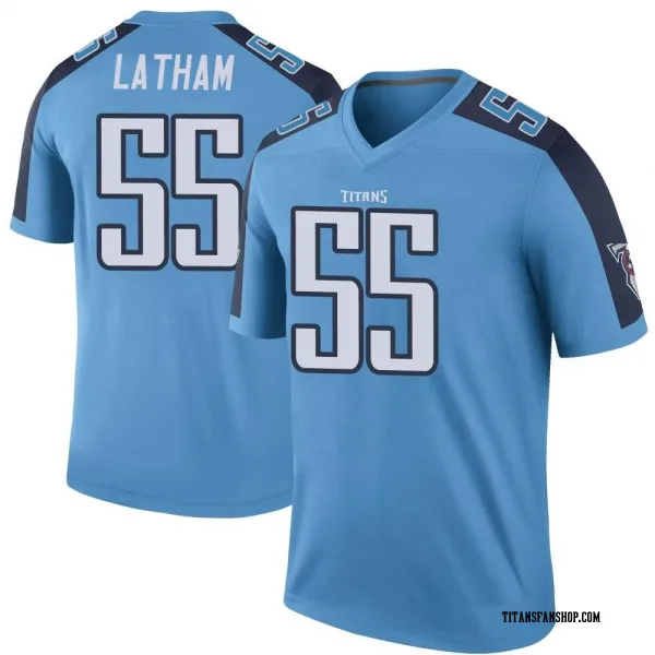 Men's JC Latham Tennessee Titans Legend Light Blue Color Rush Jersey