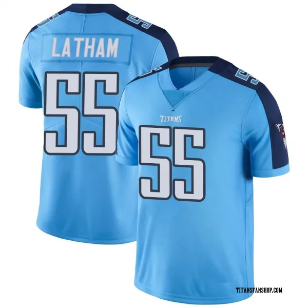 Men's JC Latham Tennessee Titans Limited Light Blue Color Rush Jersey
