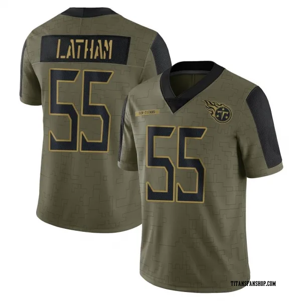 Men's JC Latham Tennessee Titans Limited Olive 2021 Salute To Service Jersey