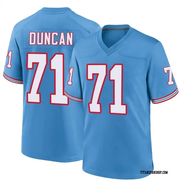 Men's Jaelyn Duncan Tennessee Titans Game Light Blue Oilers Throwback Alternate Jersey