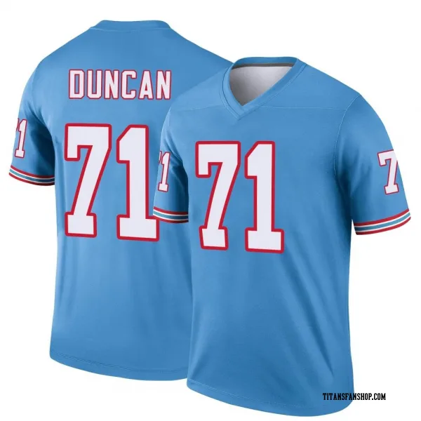 Men's Jaelyn Duncan Tennessee Titans Legend Light Blue Oilers Throwback Jersey