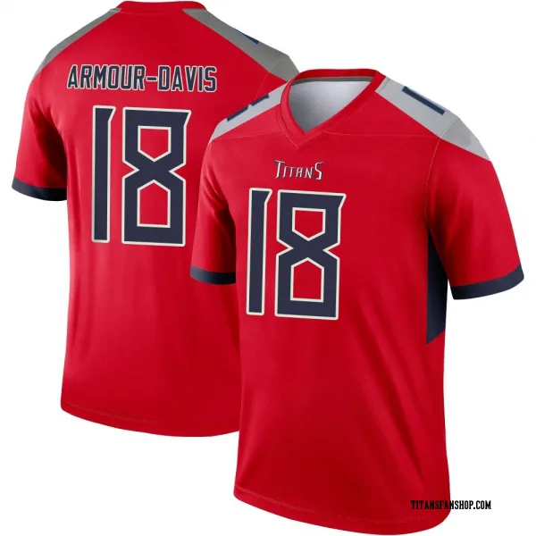 Men's Jalyn Armour-Davis Tennessee Titans Legend Red Inverted Jersey