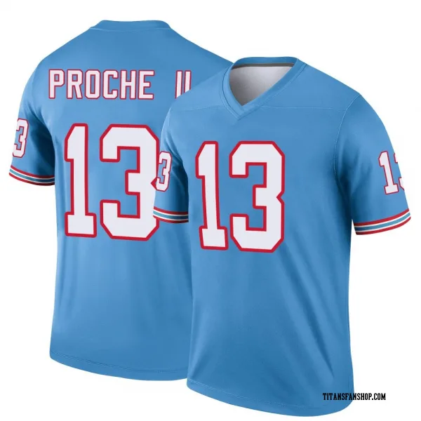 Men's James Proche II Tennessee Titans Legend Light Blue Oilers Throwback Jersey