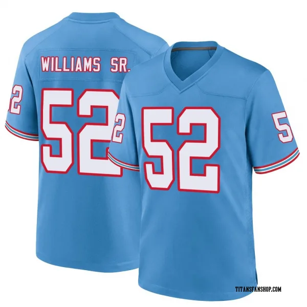 Men's James Williams Sr. Tennessee Titans Game Light Blue Oilers Throwback Alternate Jersey