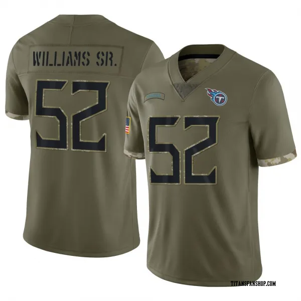 Men's James Williams Sr. Tennessee Titans Limited Olive 2022 Salute To Service Jersey