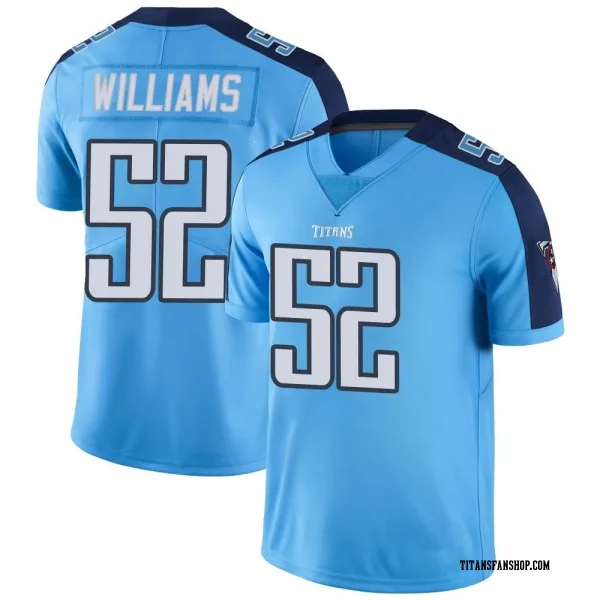 Men's James Williams Tennessee Titans Limited Light Blue Color Rush Jersey