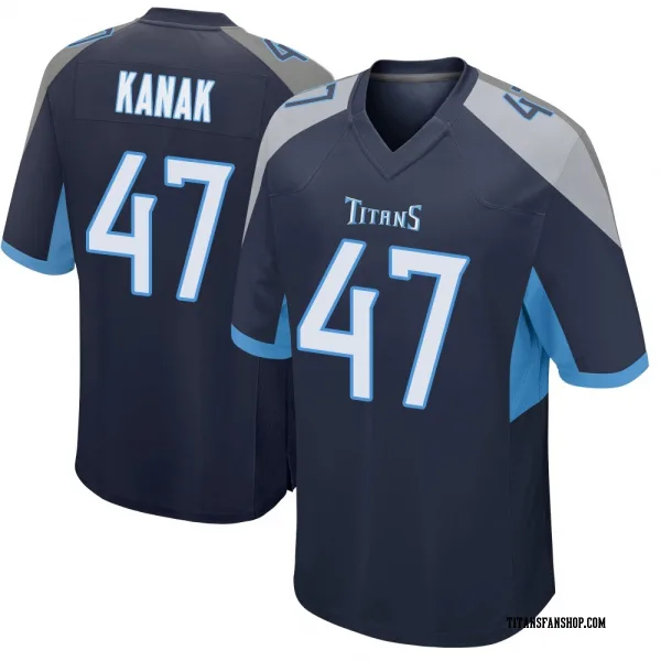 Men's Jaren Kanak Tennessee Titans Game Navy Jersey