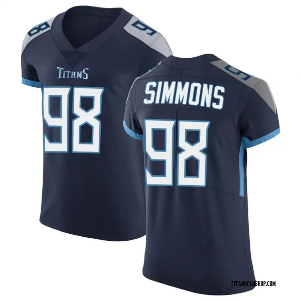 Men's Jeffery Simmons Tennessee Titans Elite Navy Vapor Untouchable Jersey