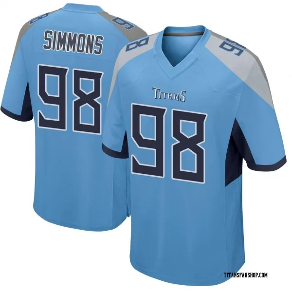 Men's Jeffery Simmons Tennessee Titans Game Light Blue Jersey