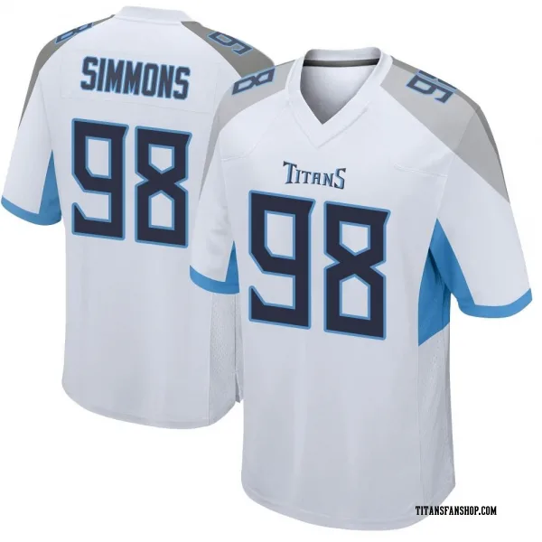 Men's Jeffery Simmons Tennessee Titans Game White Jersey