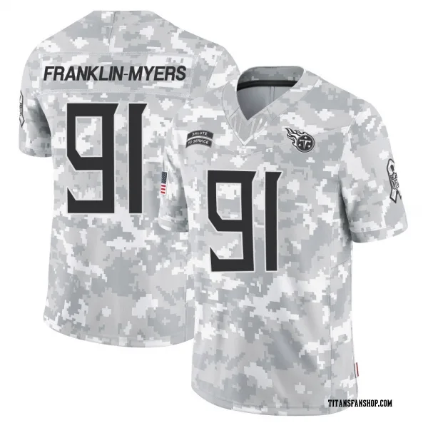 Men's John Franklin-Myers Tennessee Titans Limited Arctic Camo 2024 Salute to Service Jersey