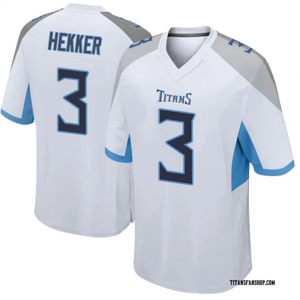 Men's Johnny Hekker Tennessee Titans Game White Jersey