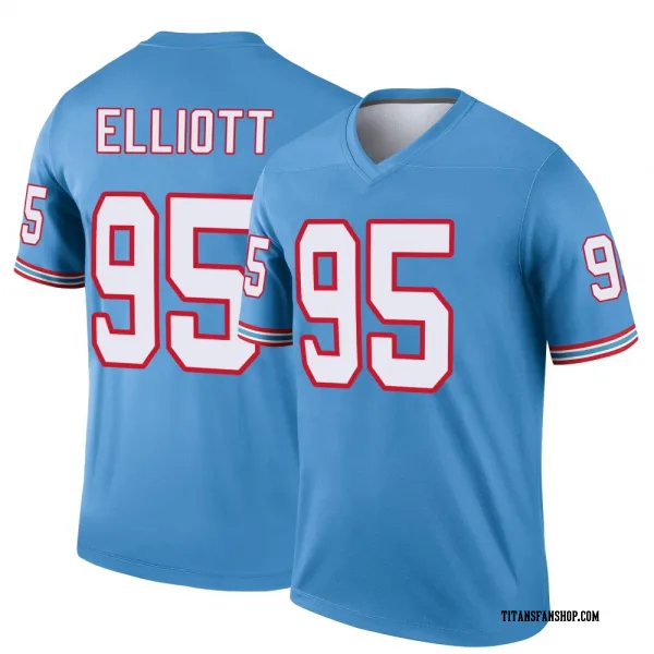 Men's Jordan Elliott Tennessee Titans Legend Light Blue Oilers Throwback Jersey