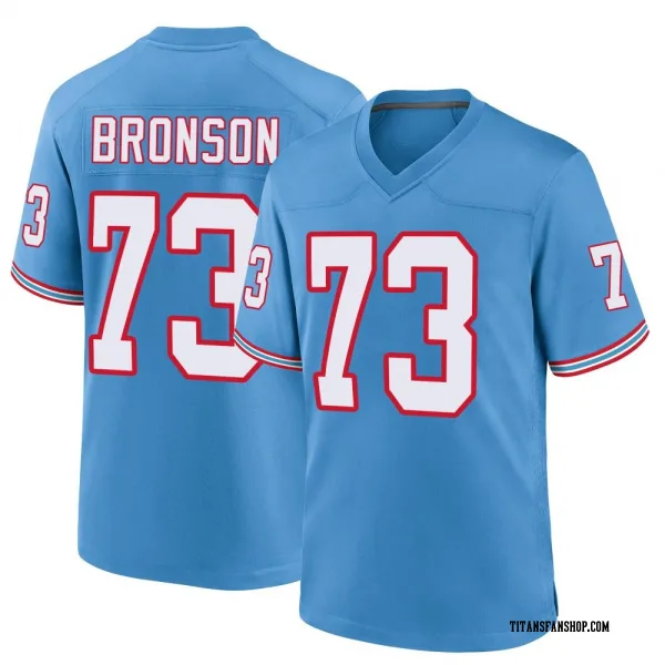 Men's Josiah Bronson Tennessee Titans Game Light Blue Oilers Throwback Alternate Jersey