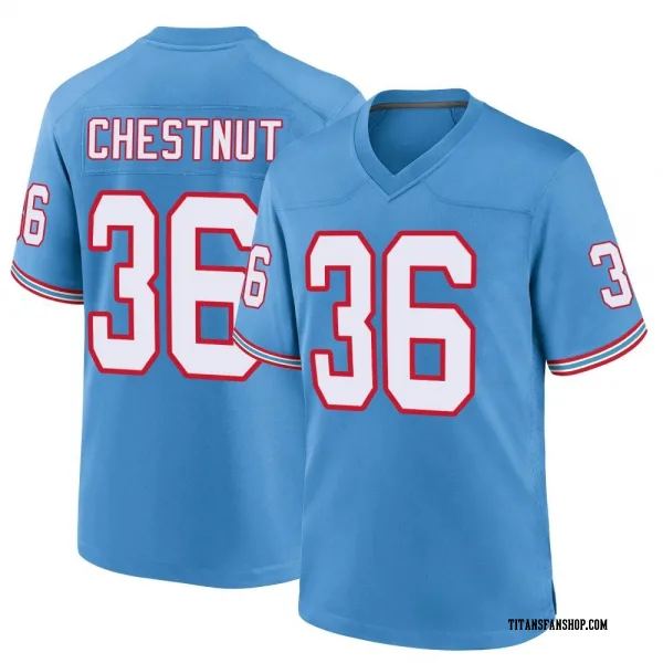 Men's Julius Chestnut Tennessee Titans Game Light Blue Oilers Throwback Alternate Jersey