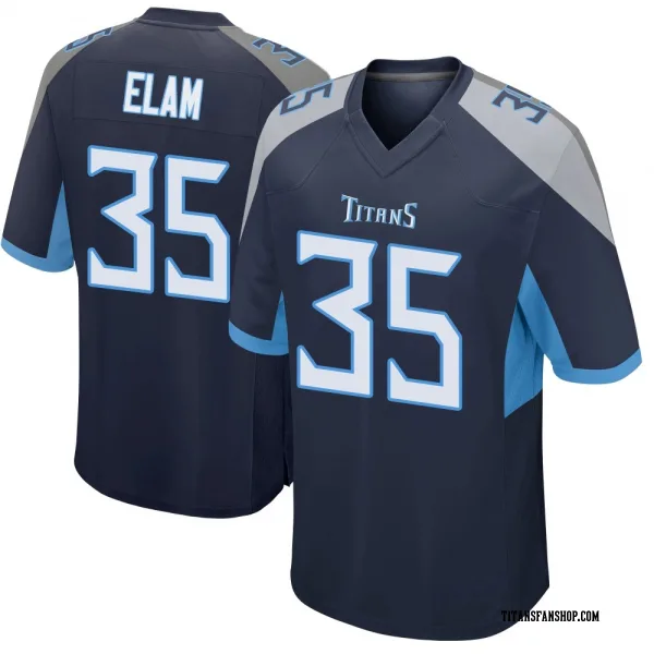 Men's Kaiir Elam Tennessee Titans Game Navy Jersey