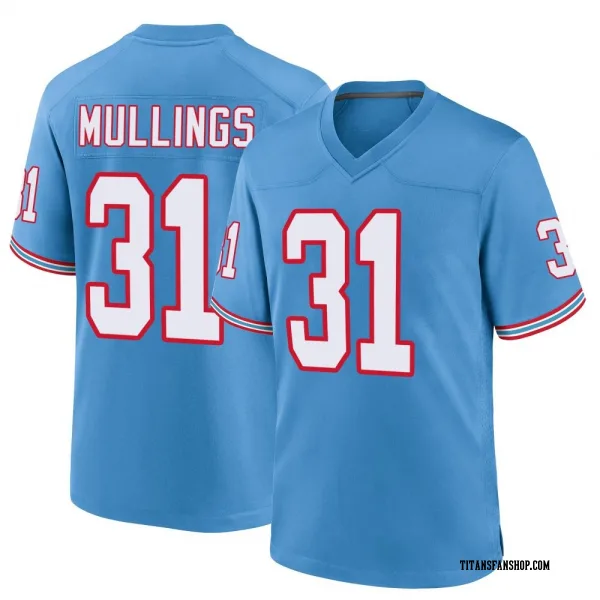Men's Kalel Mullings Tennessee Titans Game Light Blue Oilers Throwback Alternate Jersey