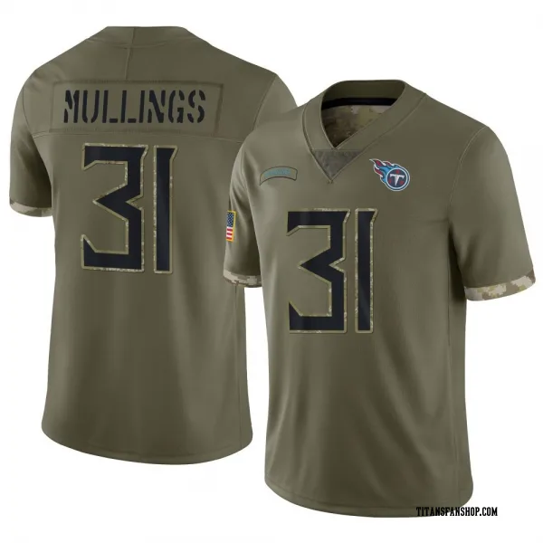 Men's Kalel Mullings Tennessee Titans Limited Olive 2022 Salute To Service Jersey