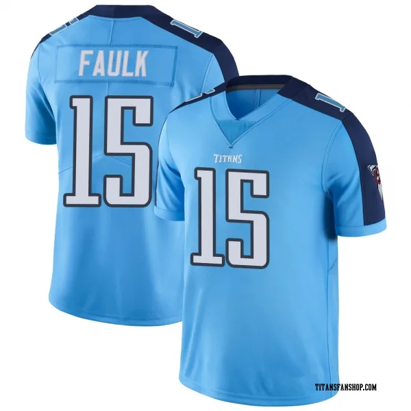 Men's Keldric Faulk Tennessee Titans Limited Light Blue Color Rush Jersey