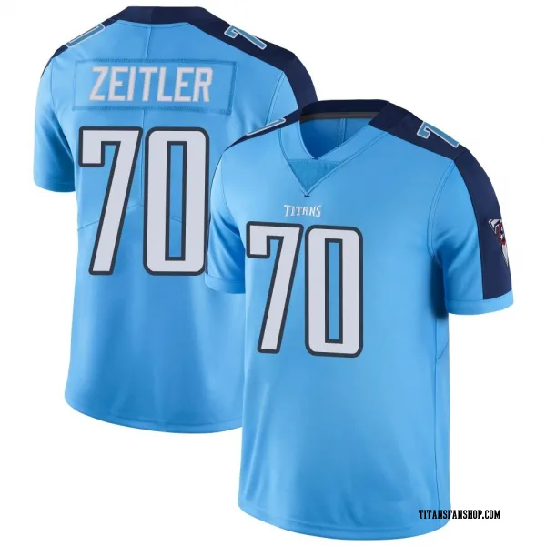 Men's Kevin Zeitler Tennessee Titans Limited Light Blue Color Rush Jersey