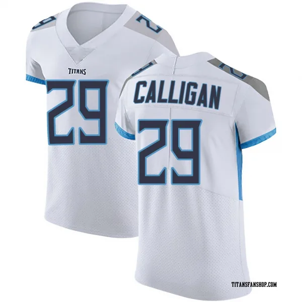 Men's Keydrain Calligan Tennessee Titans Elite White Vapor Untouchable Jersey