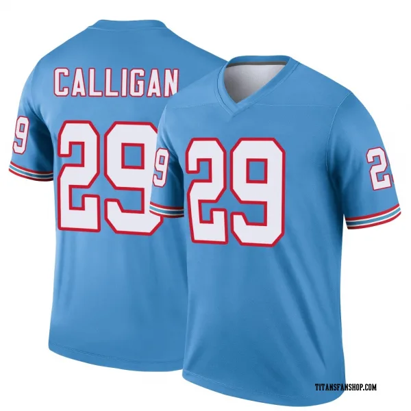 Men's Keydrain Calligan Tennessee Titans Legend Light Blue Oilers Throwback Jersey