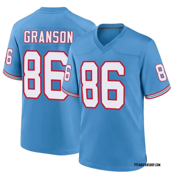 Men's Kylen Granson Tennessee Titans Game Light Blue Oilers Throwback Alternate Jersey