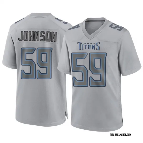 Men's Kyron Johnson Tennessee Titans Game Gray Atmosphere Fashion Jersey