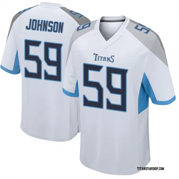 Men's Kyron Johnson Tennessee Titans Game White Jersey