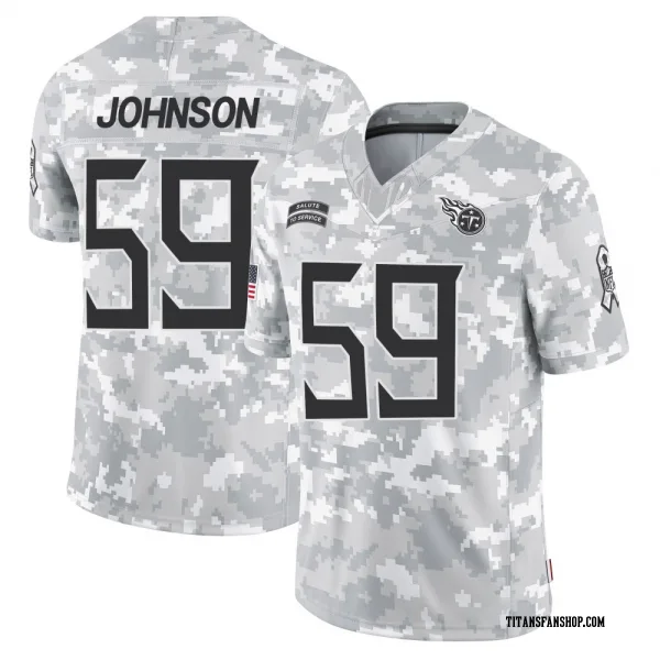 Men's Kyron Johnson Tennessee Titans Limited Arctic Camo 2024 Salute to Service Jersey