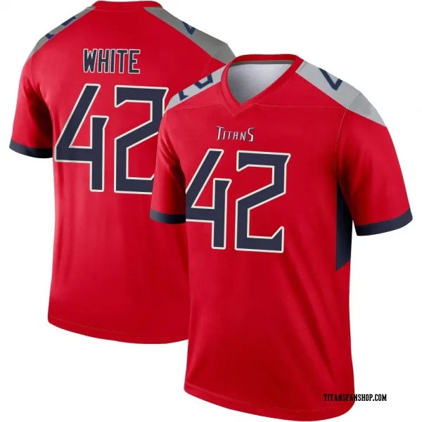 Men's Kyzir White Tennessee Titans Legend Red Inverted Jersey