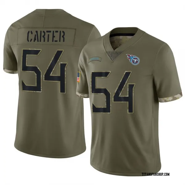 Men's Lorenzo Carter Tennessee Titans Limited Olive 2022 Salute To Service Jersey
