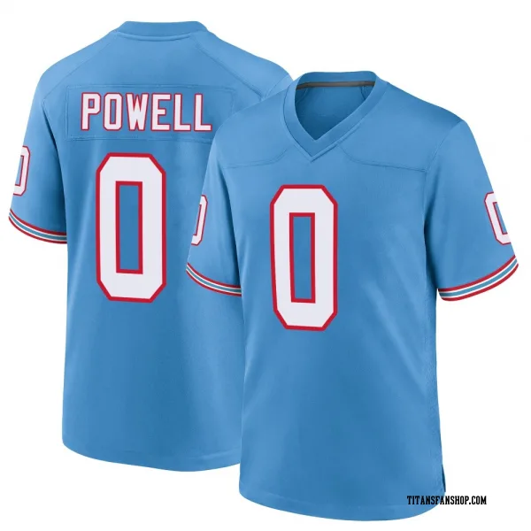 Men's Mani Powell Tennessee Titans Game Light Blue Oilers Throwback Alternate Jersey