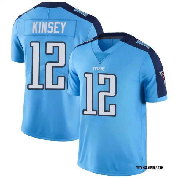 Men's Mason Kinsey Tennessee Titans Limited Light Blue Color Rush Jersey
