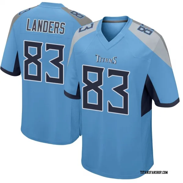 Men's Matt Landers Tennessee Titans Game Light Blue Jersey