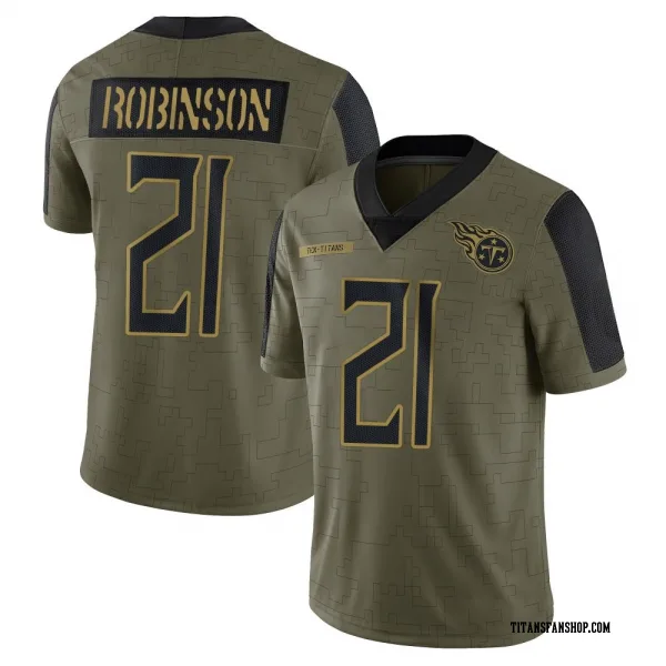 Men's Micah Robinson Tennessee Titans Limited Olive 2021 Salute To Service Jersey