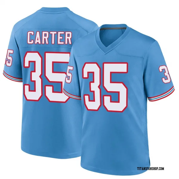 Men's Michael Carter Tennessee Titans Game Light Blue Oilers Throwback Alternate Jersey