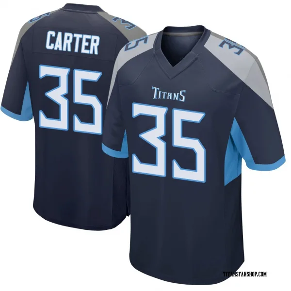 Men's Michael Carter Tennessee Titans Game Navy Jersey