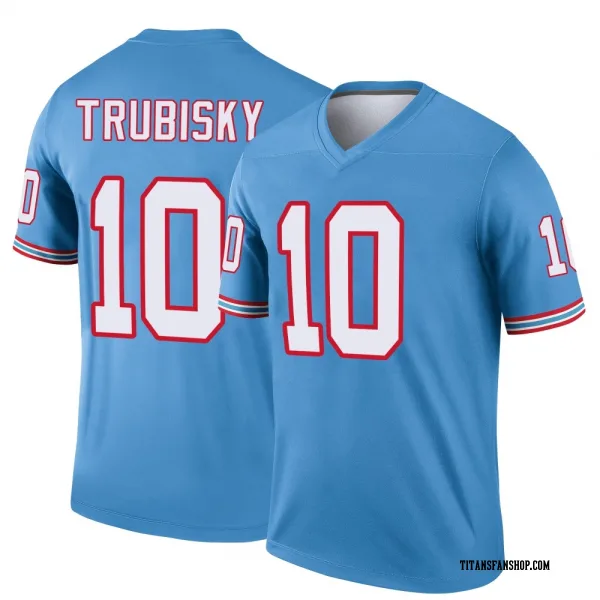 Men's Mitchell Trubisky Tennessee Titans Legend Light Blue Oilers Throwback Jersey