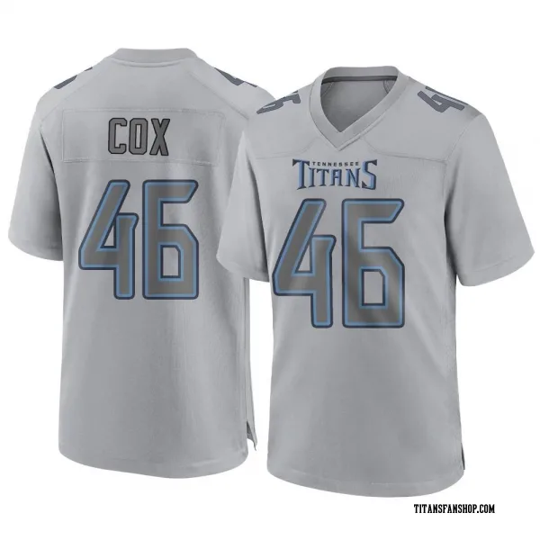 Men's Morgan Cox Tennessee Titans Game Gray Atmosphere Fashion Jersey
