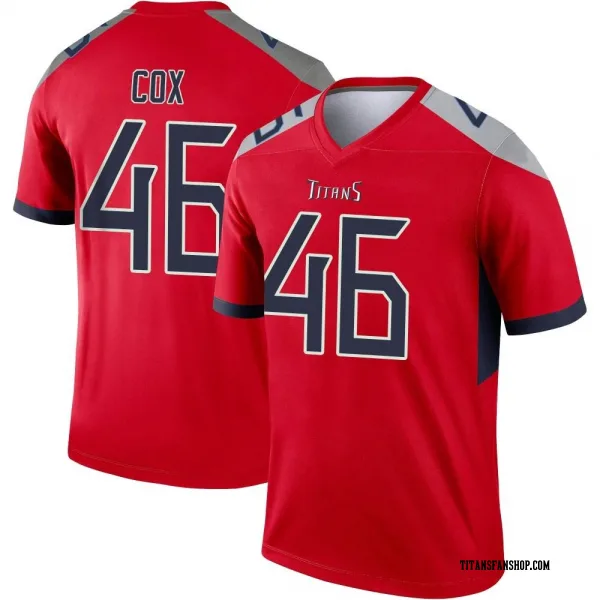 Men's Morgan Cox Tennessee Titans Legend Red Inverted Jersey