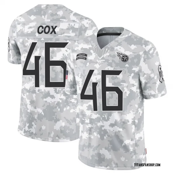 Men's Morgan Cox Tennessee Titans Limited Arctic Camo 2024 Salute to Service Jersey
