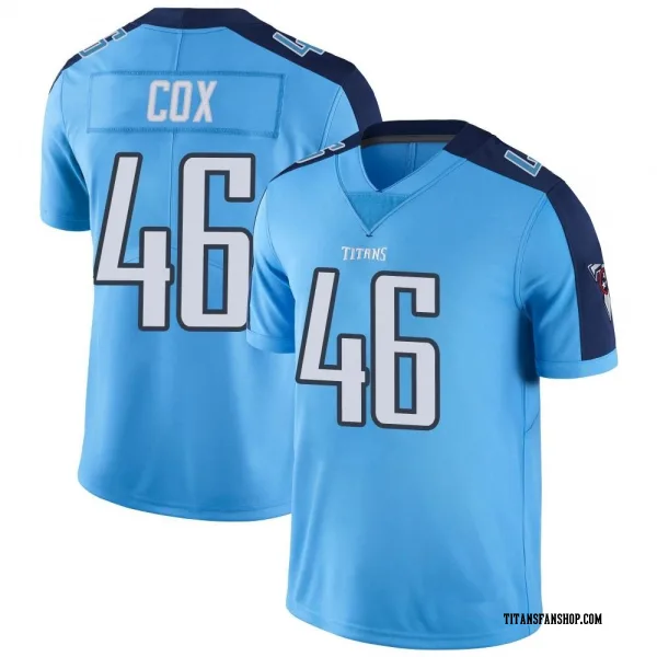 Men's Morgan Cox Tennessee Titans Limited Light Blue Color Rush Jersey