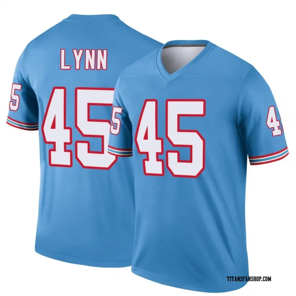 Men's Nate Lynn Tennessee Titans Legend Light Blue Oilers Throwback Jersey
