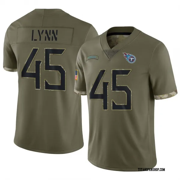 Men's Nate Lynn Tennessee Titans Limited Olive 2022 Salute To Service Jersey