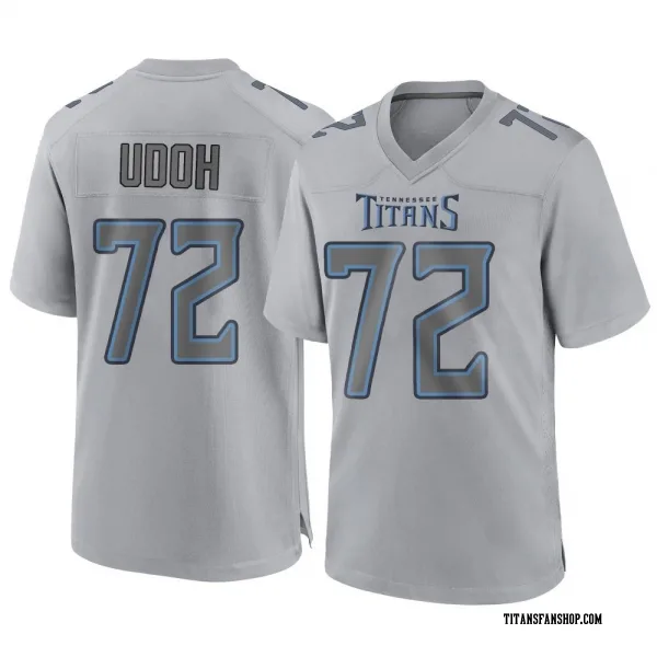 Men's Olisaemeka Udoh Tennessee Titans Game Gray Atmosphere Fashion Jersey