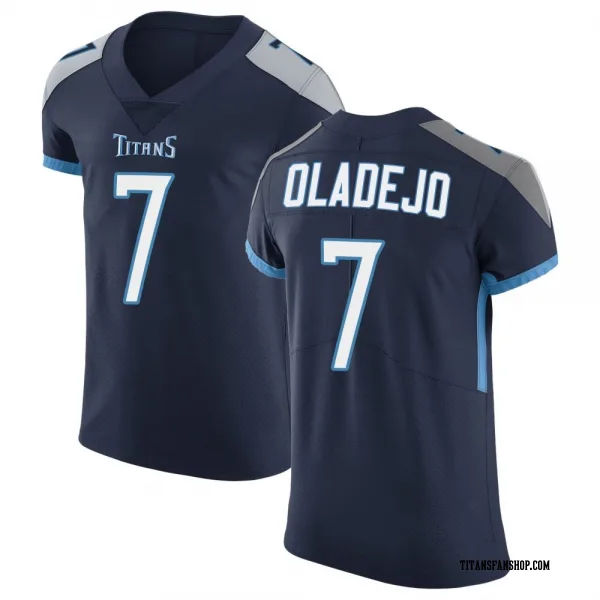 Men's Oluwafemi Oladejo Tennessee Titans Elite Navy Vapor Untouchable Jersey