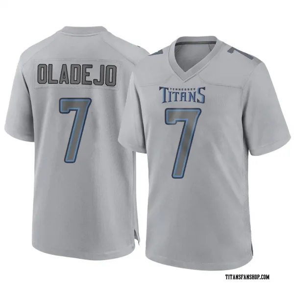 Men's Oluwafemi Oladejo Tennessee Titans Game Gray Atmosphere Fashion Jersey