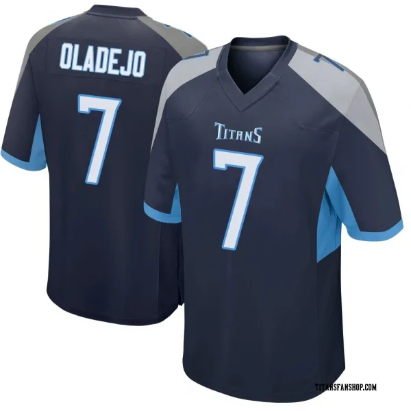 Men's Oluwafemi Oladejo Tennessee Titans Game Navy Jersey